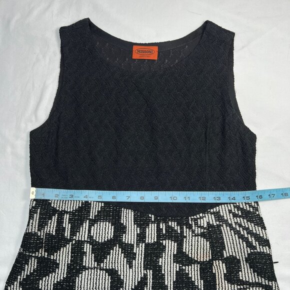 Missoni Spell it Out Mini Dress Black White Knit Sleeveless Shift Dress Small - Picture 7 of 14
